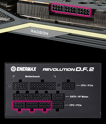 ENERMAX REVOLUTION D.F. 2 1200W Full Modular, 80 Plus Gold, ATX 3.0 & PCIe  5.0 Compliant, 600W 12VHPWR Connector Included, 100% Japanese Capacitors, 